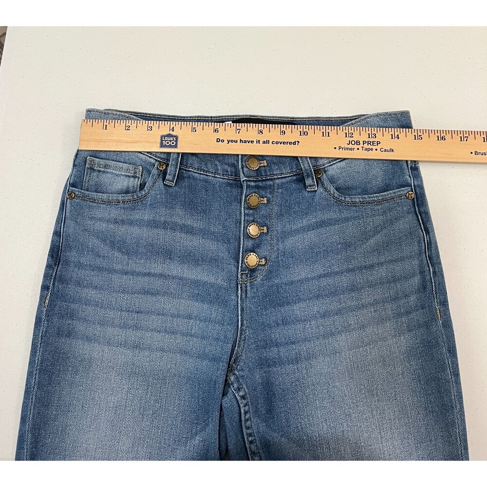Karl Lagerfeld Paris Button Fly Raw Released Step Hem Jeans - Women's 4 - Picture 8 of 11